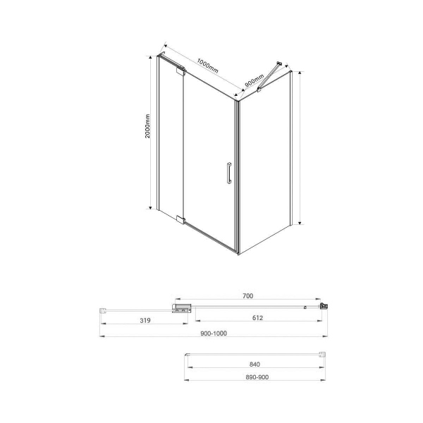 Душевой уголок Vincea Extra VSR-1E901090CLB, 900/1000*900, черный, стекло прозрачное Душевой уголок Vincea Extra VSR-1E901090CLB, 900/1000*900, черный, стекло прозрачное