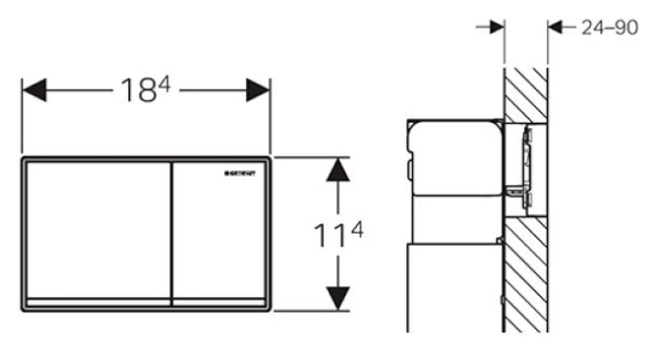 Кнопка смыва Geberit Omega 60 115.081.SQ.1 умбра