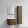 Тумба с раковиной Vincea Luka 600 подвесная, 2 выкатных ящика soft-close, T.Oak, VMC-2L600TO+VCB-13600G