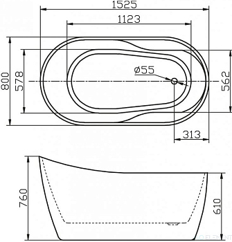 Акриловая ванна BelBagno BB301