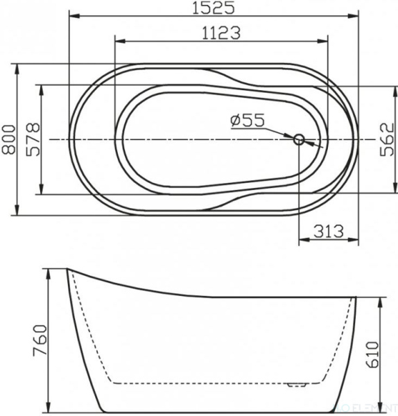 Акриловая ванна BelBagno BB301