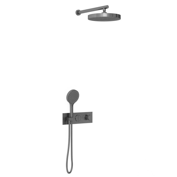Душевой комплект Vincea VSFW-422TI2GM встраиваемый, вороненая сталь