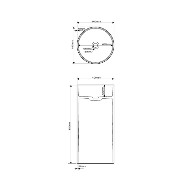 Раковина отдельностоящая ABBER Stein AS2516 белая матовая