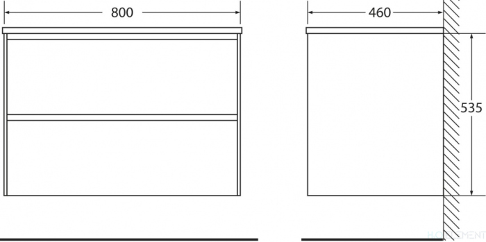 Тумба для комплекта BelBagno Pietra 80 polissandro