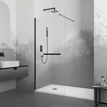 Душевая перегородка RGW WA-041B, 35104009-14, Чёрный, 90*195