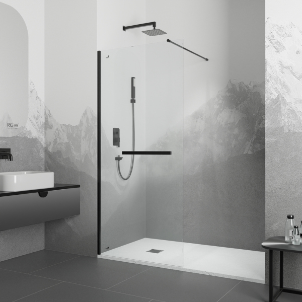 Душевая перегородка RGW WA-041B, 35104009-14, Чёрный, 90*195