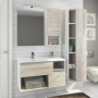 Тумба-умывальник Comforty "Ганновер-90" дуб дымчатый светлый с раковиной Comforty 9090EL