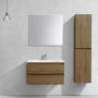 Тумба с раковиной Vincea Luka 800 подвесная, 2 выкатных ящика soft-close, T.Oak, VMC-2L800TO+VCB-13800G