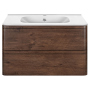 Тумба с раковиной Vincea Vico 800 подвесная, 2 выкатных ящика soft close, R.Wood, VMC-2V800RW+VCB-2VP800W