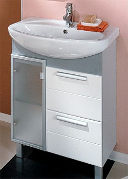 Тумба под раковину Акватон Альтаир 65 цвет Бело-серая 1A100101ARG1L