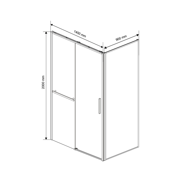 Душевой уголок Vincea Slim Soft VSR-1SS9014CLG, 1400*900, брашированное золото, стекло прозрачное