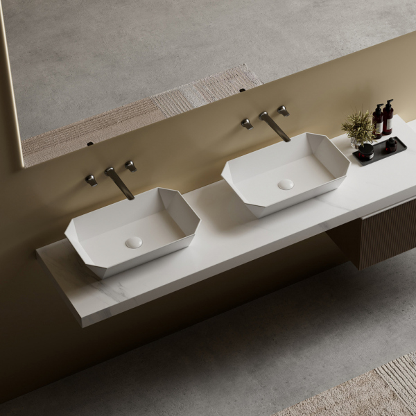 Раковина накладная ABBER Rechteck AC2218 белая