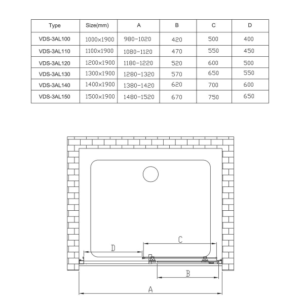 Душевая дверь Vincea Alpha VDS-3AL130CLG, 1300, брашированное золото, стекло прозрачное Душевая дверь Vincea Alpha VDS-3AL130CLG, 1300, брашированное золото, стекло прозрачное
