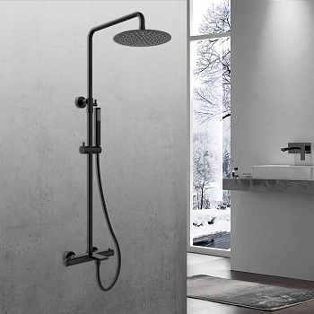 Душевая стойка Vincea Vogue VSFS-1V1TMB термостатическая, черный