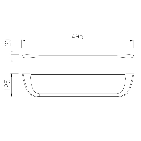 Полка стеклянная ABBER Nord AA1555SP сатин