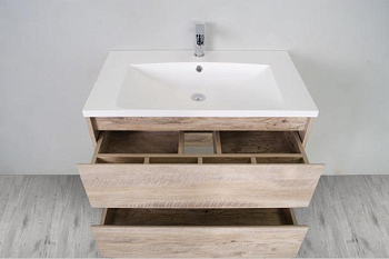 Раковина из искусственного мрамора AS-S-900-LVB-MAT, цвет белый матовый 900x460x163