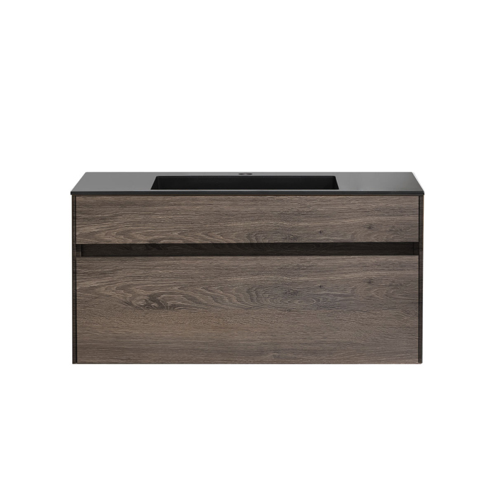 Тумба с раковиной Vincea Chiara 1000 подвесная, 1 выкатной ящик soft-close, R.Oak, VMC-2C100RO+VCB-13100G
