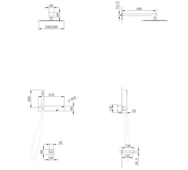 Душевая система ABBER Rund AF8717SP скрытого монтажа с изливом, сатин