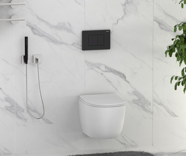 Кнопка смыва сенсорная ABBER AC0122SMB черная матовая