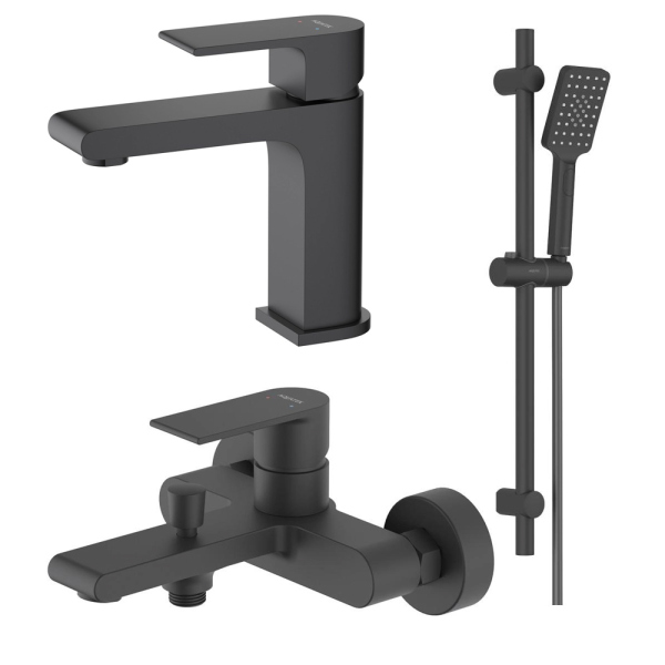 Комплект смесителей Aquatek Лира AQ1430MB Черный матовый