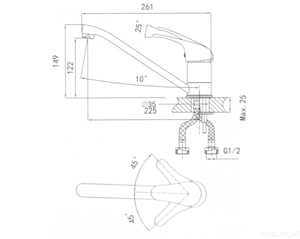 Смеситель для кухонной мойки Granula, GR-1023 эспрессо