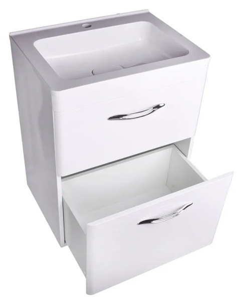 Тумба напольная Style Line, "Каре 70" (2 ящ.) Люкс белая, СС-00002266