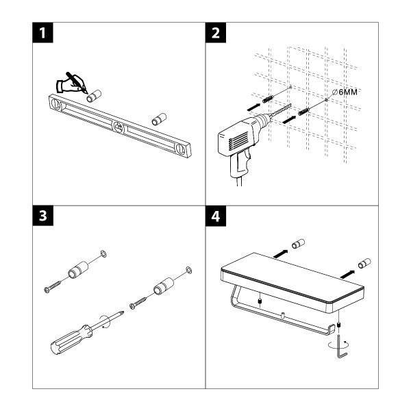 Двойной держатель для туалетной бумаги Lemark GLASS LINE с полкой, чёрный матовый (9722042)