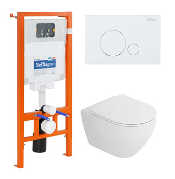 Комплект 4 в 1: Унитаз+сиденье+инсталляция+клавиша смыва, CZR-6601-TH-TOR/CZR2316SC/BB002-80/BB014