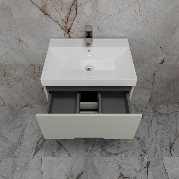 Тумба без раковины напольная "Матис 60" 60 (2 ящика), ОЛИВА, ЭМАЛЬ, ЛС-00002432