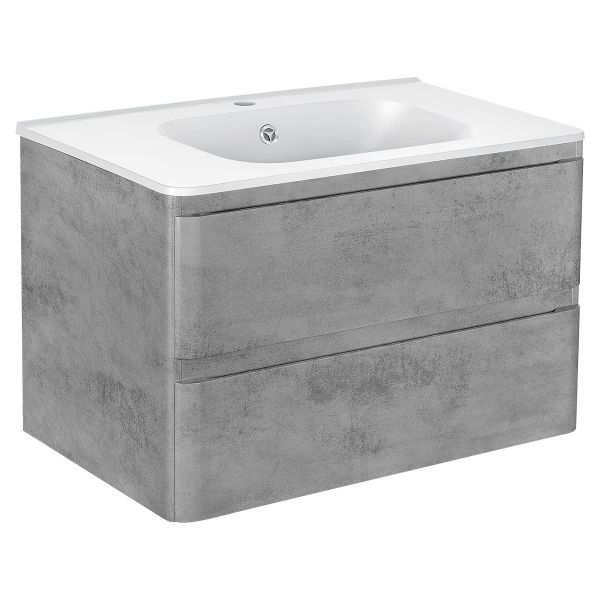 Тумба с раковиной Vincea Vico 800 подвесная, 2 выкатных ящика soft close, Beton, VMC-2V800BT+VCB-2VP800W Тумба с раковиной Vincea Vico 800 подвесная, 2 выкатных ящика soft close, Beton, VMC-2V800BT+VCB-2VP800W