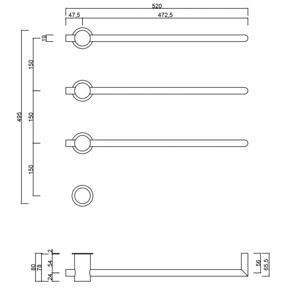 Полотенцесушитель электрический ABBER Charme AH4003MB черный матовый