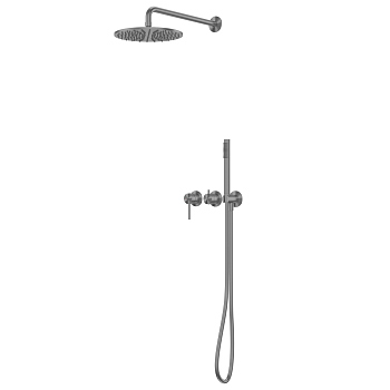 Душевая система ABBER Wasser Kreis 316 AF8118BGG, оружейная сталь брашированная