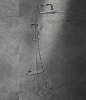 Душевая стойка Vincea Next VSFS-1N0TGM термостатическая, вороненная сталь