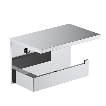 Бумагодержатель с полкой для телефона Timo Petruma хром (15243/00) Бумагодержатель с полкой для телефона Timo Petruma хром (15243/00)