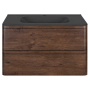 Тумба с раковиной Vincea Vico 800 подвесная, 2 выкатных ящика soft close, R.Wood, VMC-2V800RW+VCB-2VP800W