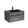 Тумба с раковиной Vincea Chiara 800 подвесная, 1 выкатной ящик soft-close, G.Stone, VMC-2C800GS+VCB-13800W