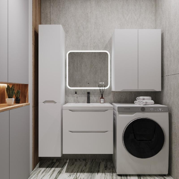 Тумба без раковины Style Line подвесная "Марелла 60" (2 ящ.) белый матовый, PLUS, СС-00002404