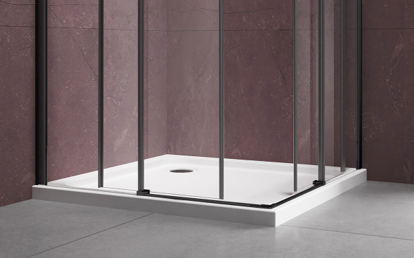 Душевой уголок Vincea Dice VSS-4D100CLB, 1000*1000, черный, стекло прозрачное