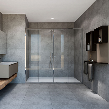 Душевая дверь Vincea Garda VDS-1G2200CL, 2000, хром, стекло прозрачное