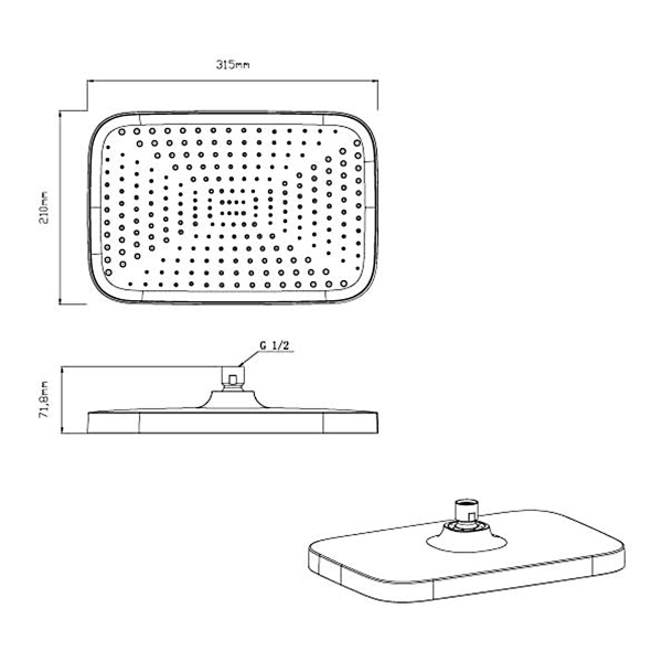 Верхний душ с держателем Vincea VSHD-41CBG, золото Верхний душ с держателем Vincea VSHD-41CBG, золото