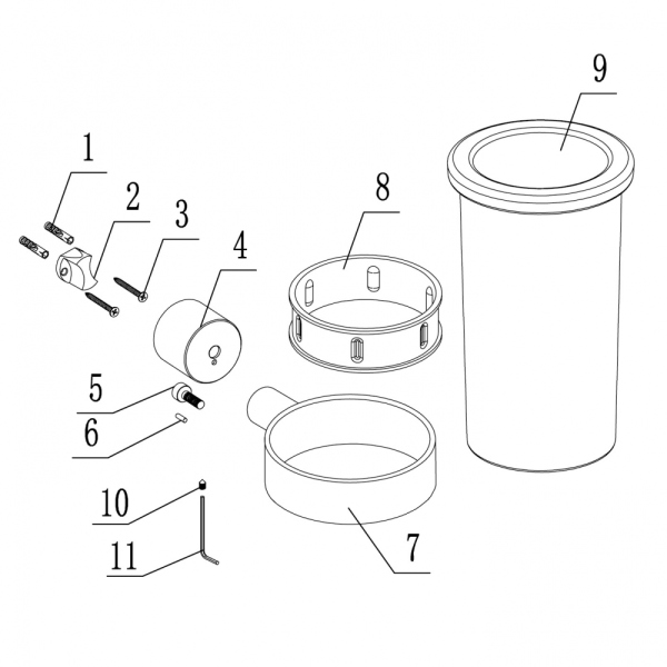 Стакан для зубных щеток с держателем ABBER Osten 316 AA1861BST сталь брашированная