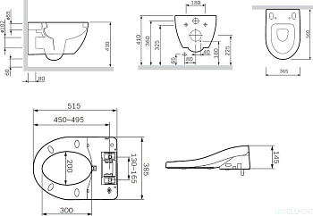 Унитаз подвесной AM.PM Awe C111739SC с крышкой биде