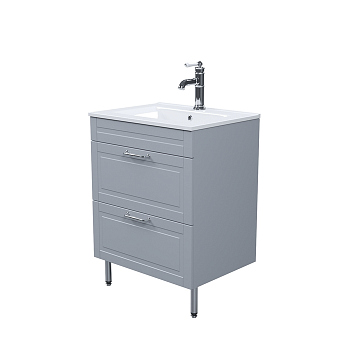 Тумба с раковиной IDDIS, напольная, 60 см, светло-серый, Oxford (OXF60L0i95K)