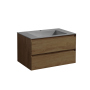 Тумба с раковиной Vincea Luka 800 подвесная, 2 выкатных ящика soft-close, T.Oak, VMC-2L800TO+VCB-13800G