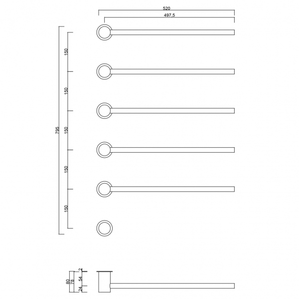 Полотенцесушитель электрический ABBER Charme AH4005BST сталь брашированная