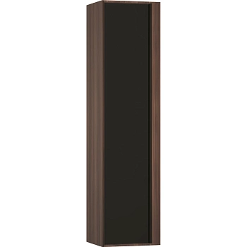 Пенал Metropole левосторонний, цвет сливовое дерево, фасад черное акриловое стекло