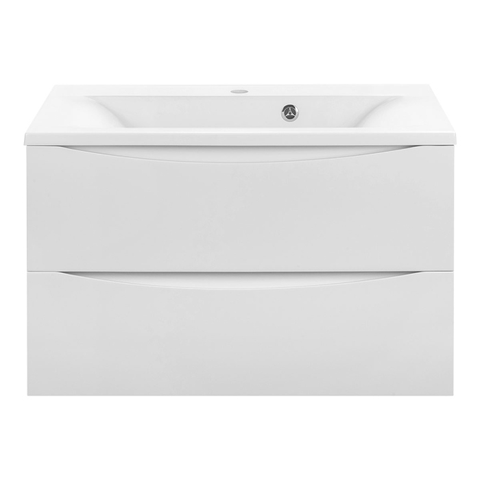 Тумба с раковиной Vincea Mia 750 подвесная, 2 выкатных ящика soft close, G.White, VMC-2MA750GW+VCB-3M750G