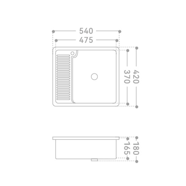 Раковина на стиральную машину встраиваемая снизу ABBER Rechteck AC2225L белая