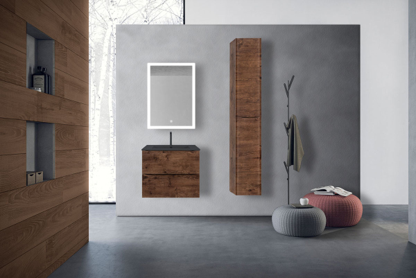 Тумба с раковиной Vincea Mia 600 подвесная, 2 выкатных ящика soft close, R.Wood, VMC-2MC600RW+VBS-13960 Тумба с раковиной Vincea Mia 600 подвесная, 2 выкатных ящика soft close, R.Wood, VMC-2MC600RW+VBS-13960