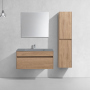 Тумба с раковиной Vincea Chiara 1000 подвесная, 1 выкатной ящик soft-close, N.Oak, VMC-2C100NO+VCB-13100W